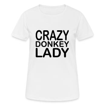 Esel d’âne - T-shirt respirant Femme - blanc - Devant - AI Model Female 172 dark (172cm)