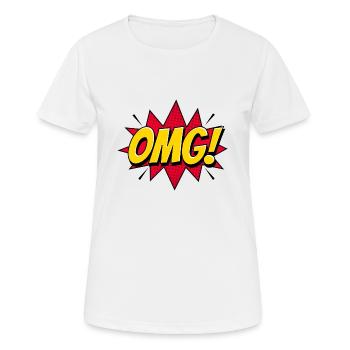 OMG - Frauen T-Shirt atmungsaktiv - Weiß - Vorne - AI Model Female 172 dark (172cm)