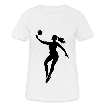 Volleyball Spielerin Silhouette - Frauen T-Shirt atmungsaktiv - Weiß - Vorne - AI Model Female 172 dark (172cm)