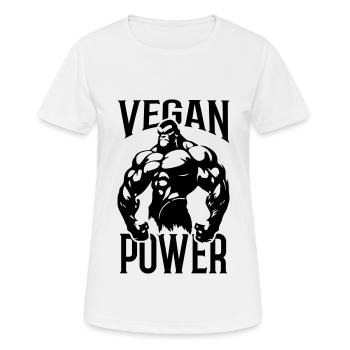 Gorilla Vegan Power - T-shirt respirant Femme - blanc - Devant - AI Model Female 172 dark (172cm)