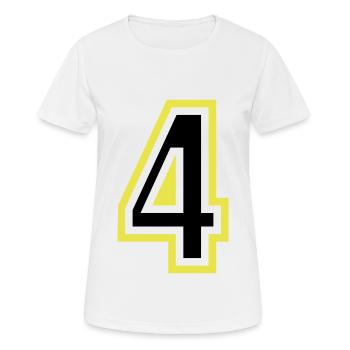 4 Number College - Women's Breathable T-Shirt - white - Front - AI Model Female 172 dark (172cm)