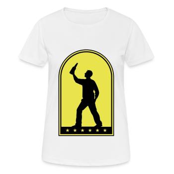 Boire une bouteille de bière - T-shirt respirant Femme - blanc - Devant - AI Model Female 172 dark (172cm)