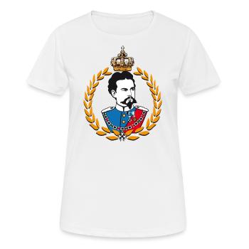 Ludwig von Bayern - Lorbeeren & Krone - Frauen T-Shirt atmungsaktiv - Weiß - Vorne - AI Model Female 172 dark (172cm)
