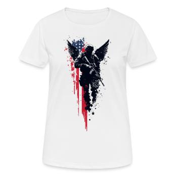 Angel Soldier - Frauen T-Shirt atmungsaktiv - Weiß - Vorne - AI Model Female 172 dark (172cm)
