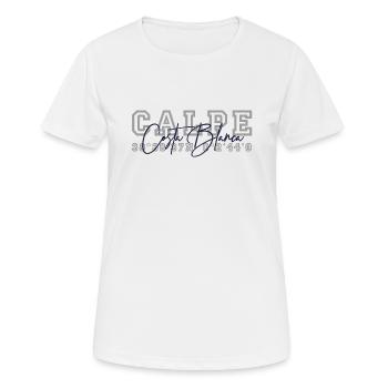 CalpeDesign4Costa - Frauen T-Shirt atmungsaktiv - Weiß - Vorne - AI Model Female 172 dark (172cm)