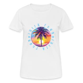 Visite d’Ibiza colorée - T-shirt respirant Femme - blanc - Devant - AI Model Female 172 dark (172cm)