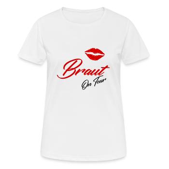 JGA - Frauen T-Shirt atmungsaktiv - Weiß - Vorne - AI Model Female 172 dark (172cm)