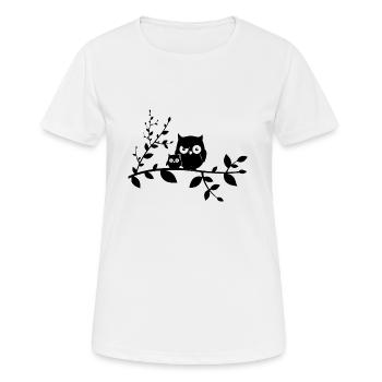 Eulen auf Ast - Frauen T-Shirt atmungsaktiv - Weiß - Vorne - AI Model Female 172 dark (172cm)