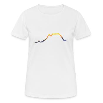 Grimming au lever du soleil en jaune - T-shirt respirant Femme - blanc - Devant - AI Model Female 172 dark (172cm)