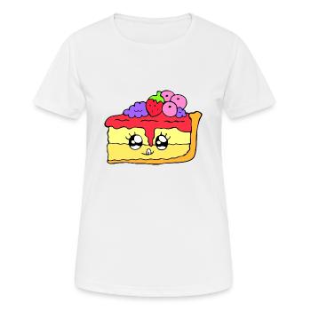 Gâteau au fromage kawaii - T-shirt respirant Femme - blanc - Devant - AI Model Female 172 dark (172cm)