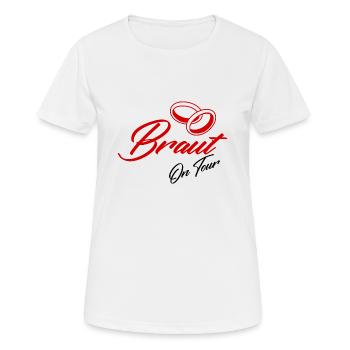 JGA - Frauen T-Shirt atmungsaktiv - Weiß - Vorne - AI Model Female 172 dark (172cm)