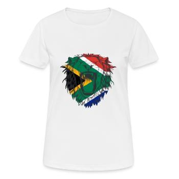 Südafrika - Frauen T-Shirt atmungsaktiv - Weiß - Vorne - AI Model Female 172 dark (172cm)