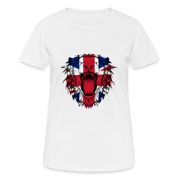 Großbritannien - Frauen T-Shirt atmungsaktiv - Weiß - Vorne - AI Model Female 172 dark (172cm)