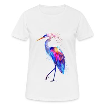 Reiher Vogel - Frauen T-Shirt atmungsaktiv - Weiß - Vorne - AI Model Female 172 dark (172cm)