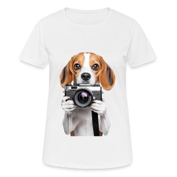 Beagle - Frauen T-Shirt atmungsaktiv - Weiß - Vorne - AI Model Female 172 dark (172cm)