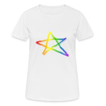 Pentagramme Satan Diable gothique gothique gothique sorcière occulte 1 - T-shirt respirant Femme - blanc - Devant - AI Model Female 172 dark (172cm)