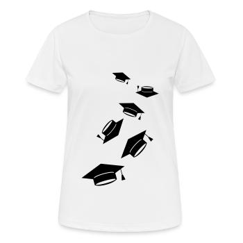 Student Graduation - Women's Breathable T-Shirt - white - Front - AI Model Female 172 dark (172cm)