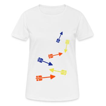 Pfeil Icon - Frauen T-Shirt atmungsaktiv - Weiß - Vorne - AI Model Female 172 dark (172cm)