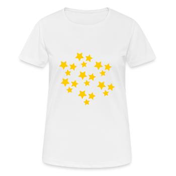 STAR. STAR. STERNE. PARTY. JAHRESTAG. WEIHNACHTEN. - Frauen T-Shirt atmungsaktiv - Weiß - Vorne - AI Model Female 172 dark (172cm)