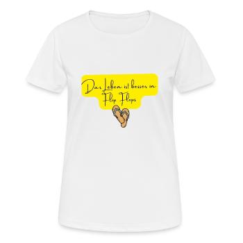 Flip Flop - Frauen T-Shirt atmungsaktiv - Weiß - Vorne - AI Model Female 172 dark (172cm)