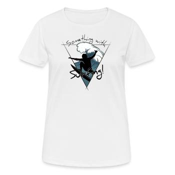 Quelque chose avec Surfing Aerial Kick Out Surfer - T-shirt respirant Femme - blanc - Devant - AI Model Female 172 dark (172cm)