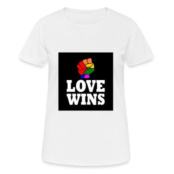Love wins - Women's Breathable T-Shirt - white - Front - AI Model Female 172 dark (172cm)