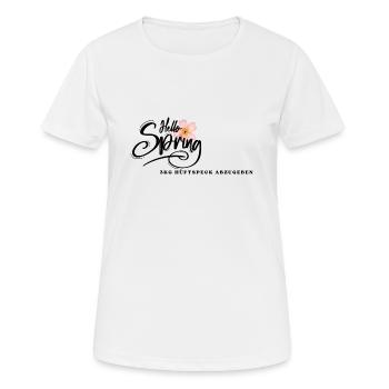 Hello spring - Frauen T-Shirt atmungsaktiv - Weiß - Vorne - AI Model Female 172 dark (172cm)
