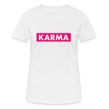 Karma - Frauen T-Shirt atmungsaktiv - Weiß - Vorne - AI Model Female 172 dark (172cm)