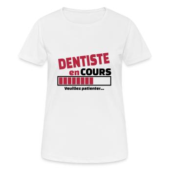 dentiste en cours - T-shirt respirant Femme - blanc - Devant - AI Model Female 172 dark (172cm)