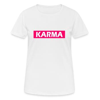Karma - Frauen T-Shirt atmungsaktiv - Weiß - Vorne - AI Model Female 172 dark (172cm)