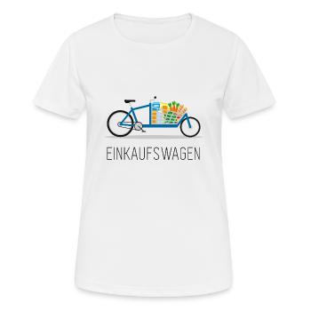 Lastenfahrrad Einkaufswagen - Frauen T-Shirt atmungsaktiv - Weiß - Vorne - AI Model Female 172 dark (172cm)
