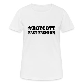 Boycott fast fashion - T-shirt respirant Femme - blanc - Devant - AI Model Female 172 dark (172cm)