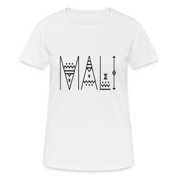 Mali lettrage noir - T-shirt respirant Femme - blanc - Devant - AI Model Female 172 dark (172cm)
