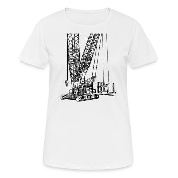 Raupenkran Kran crawler schwarz 1600 600 - Frauen T-Shirt atmungsaktiv - Weiß - Vorne - AI Model Female 172 dark (172cm)