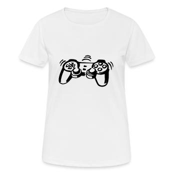 Controller - black - Women's Breathable T-Shirt - white - Front - AI Model Female 172 dark (172cm)