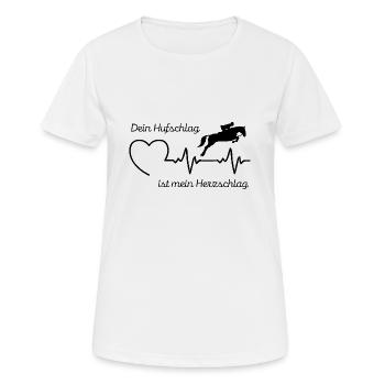 Dein Hufschlag ist mein Herzschlag - Frauen T-Shirt atmungsaktiv - Weiß - Vorne - AI Model Female 172 dark (172cm)
