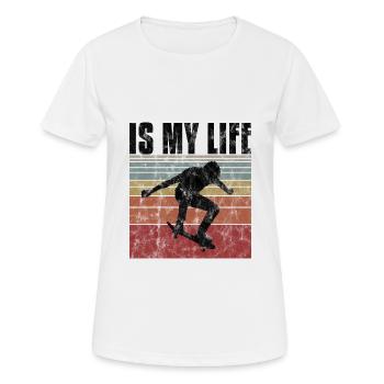 Le skate est ma vie Skateboard Skateboard Cadeau de skateboard - T-shirt respirant Femme - blanc - Devant - AI Model Female 172 dark (172cm)