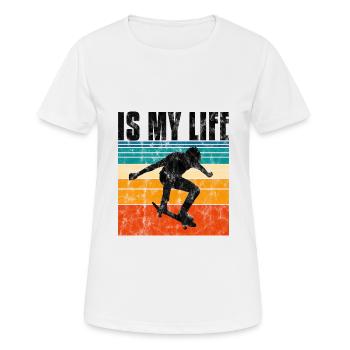 Skate is my life Skateboard Skateboarding Gift - Women's Breathable T-Shirt - white - Front - AI Model Female 172 dark (172cm)