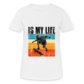 Le skate est ma vie Skateboard Skateboard Cadeau de skateboard - T-shirt respirant Femme - blanc - Devant - AI Model Female 172 dark (172cm)