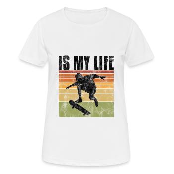 Le skate est ma vie Skateboard Skateboard Cadeau de skateboard - T-shirt respirant Femme - blanc - Devant - AI Model Female 172 dark (172cm)