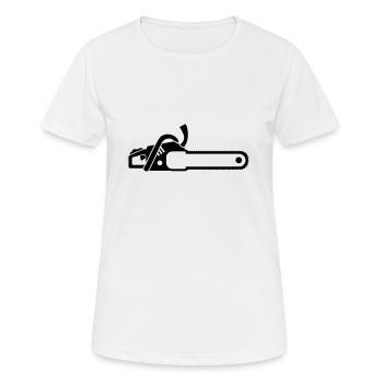 Scie à chaine - T-shirt respirant Femme - blanc - Devant - AI Model Female 172 dark (172cm)