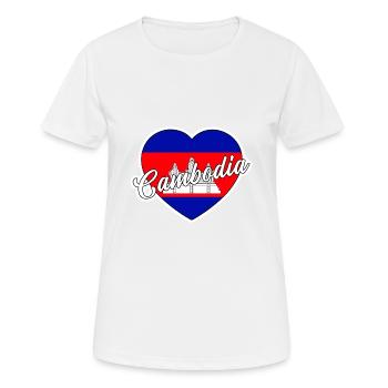 Kambodscha - Frauen T-Shirt atmungsaktiv - Weiß - Vorne - AI Model Female 172 dark (172cm)
