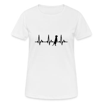 Fréquence cardiaque électrocardiogramme suricate - T-shirt respirant Femme - blanc - Devant - AI Model Female 172 dark (172cm)