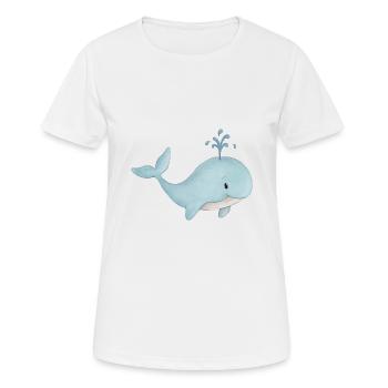 niedlicher Wal - Frauen T-Shirt atmungsaktiv - Weiß - Vorne - AI Model Female 172 dark (172cm)