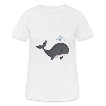 Jolie baleine - T-shirt respirant Femme - blanc - Devant - AI Model Female 172 dark (172cm)