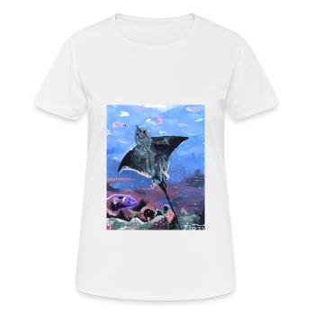 Die Anmut des Stachelrochens - Frauen T-Shirt atmungsaktiv - Weiß - Vorne - AI Model Female 172 dark (172cm)