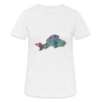 Carpe, Poisson, Mosaïque, Motif - T-shirt respirant Femme - blanc - Devant - AI Model Female 172 dark (172cm)