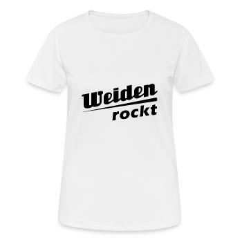 Weiden - Stadt best place ever - Frauen T-Shirt atmungsaktiv - Weiß - Vorne - AI Model Female 172 dark (172cm)