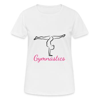 Gymnastics, Turnen, Turnerin - Frauen T-Shirt atmungsaktiv - Weiß - Vorne - AI Model Female 172 dark (172cm)