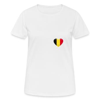 Belgian flag Belgium Heart Belgian Belgian woman - Women's Breathable T-Shirt - white - Front - AI Model Female 172 dark (172cm)